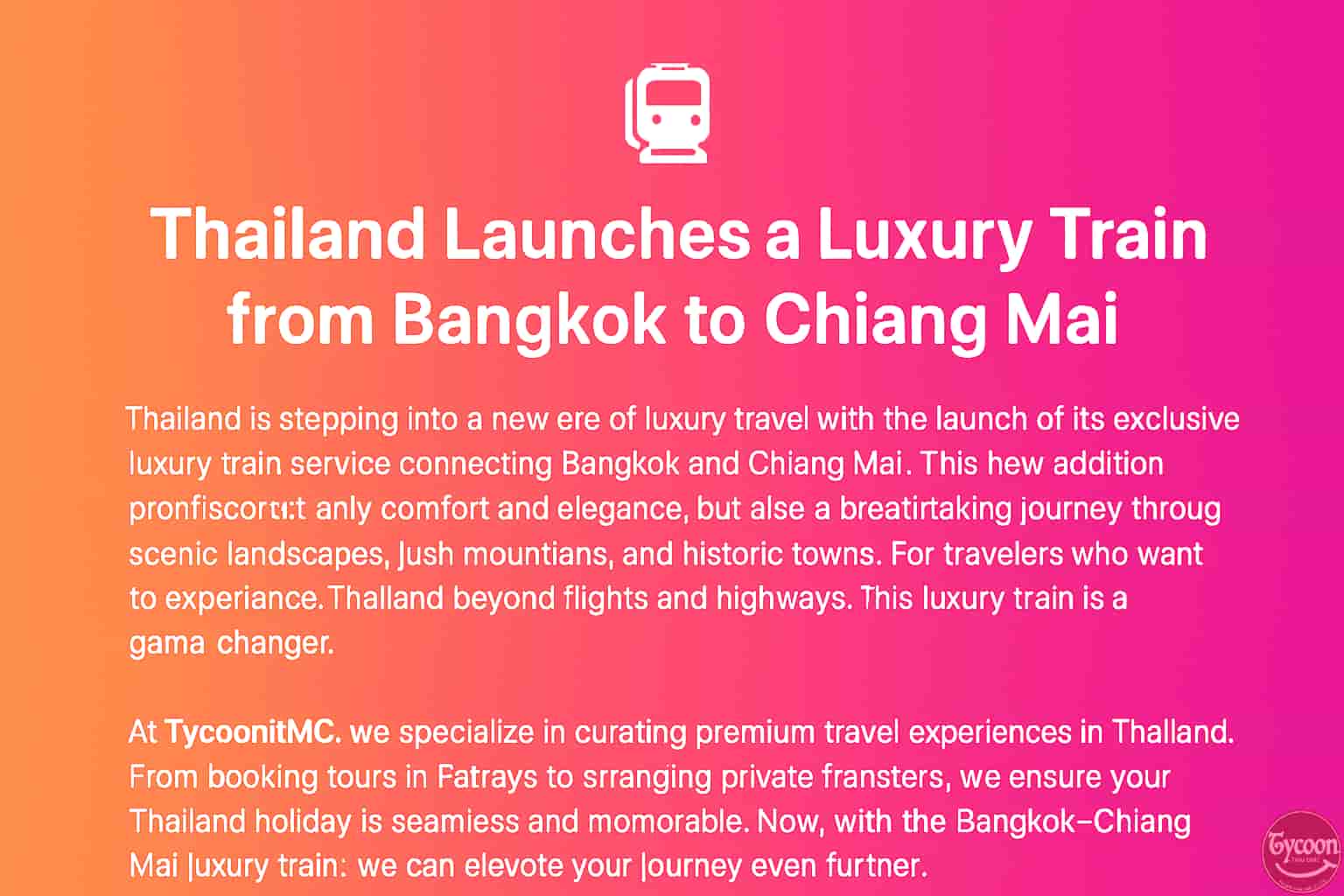 Thailand’s New Luxury Train: Bangkok to Chiang Mai Journey in Style | TycoonDMC